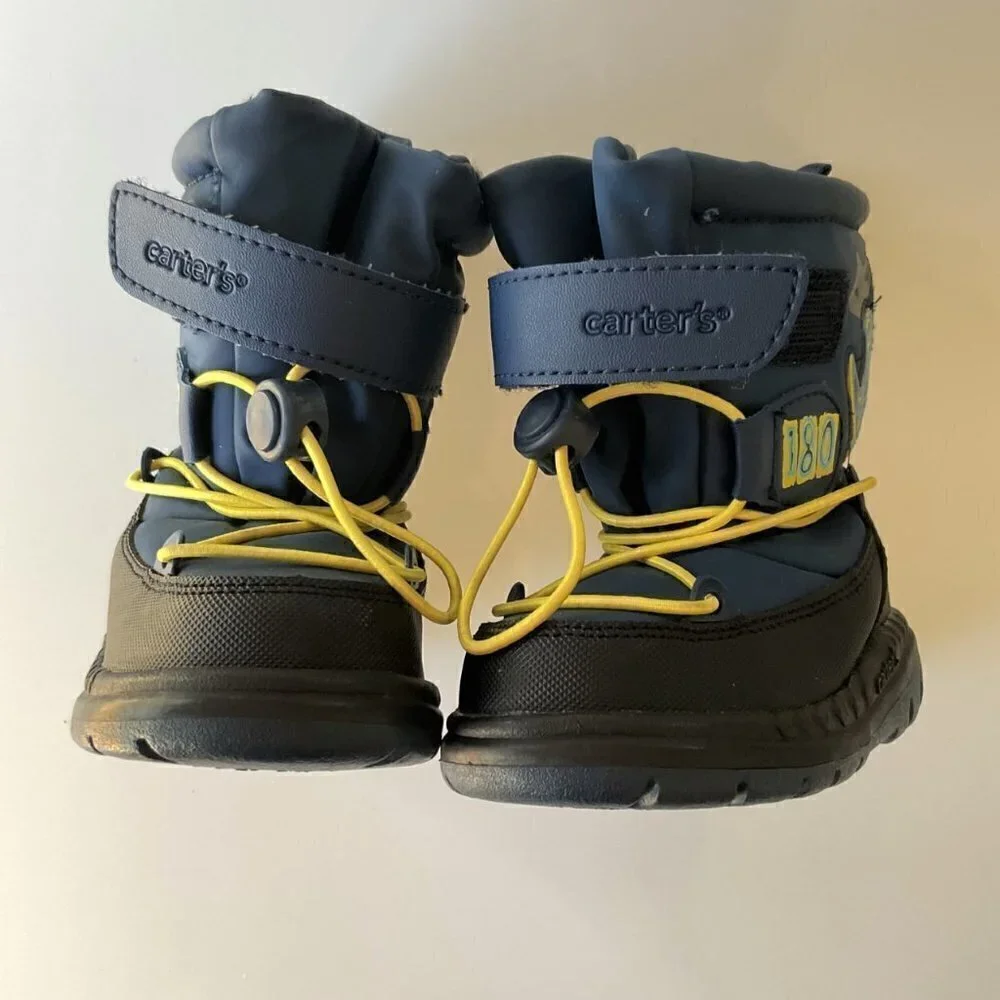 CARTER'S ONE-EIGHTY TODDLER SNOW BOOTS BLUE YELLOW SIZE 7M